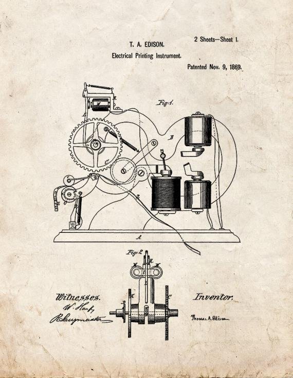 Patent Blueprint 1186 1 12 A4 Photo Print