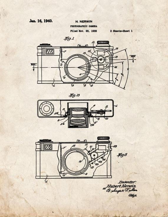 Patent Blueprint 119 1 12 A4 Photo Print