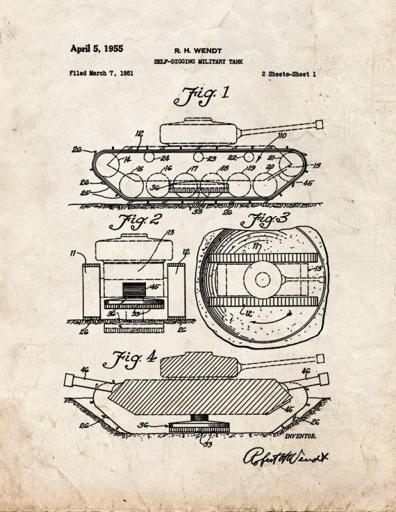 Patent Blueprint 1222 1 12 A4 Photo Print