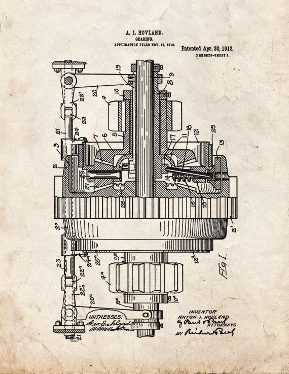 Patent Blueprint 1300 1 12 A4 Photo Print