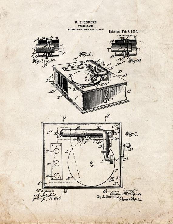 Patent Blueprint 1303 1 12 A4 Photo Print