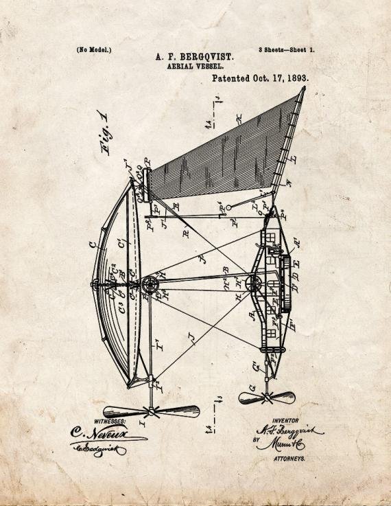 Patent Blueprint 1322 1 12 A4 Photo Print