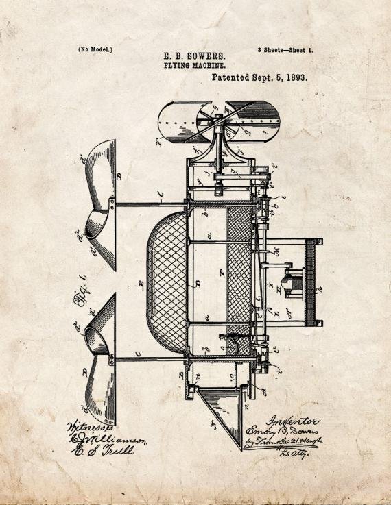 Patent Blueprint 1323 1 12 A4 Photo Print