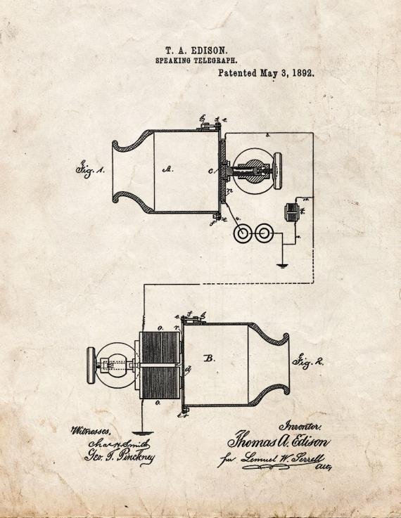 Patent Blueprint 1326 1 12 A4 Photo Print