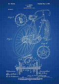 Patent Blueprint 14 Bicycle blue A4 Photo Print