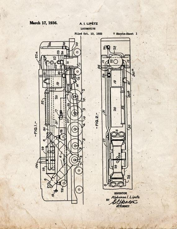 Patent Blueprint 1452 1 12 A4 Photo Print