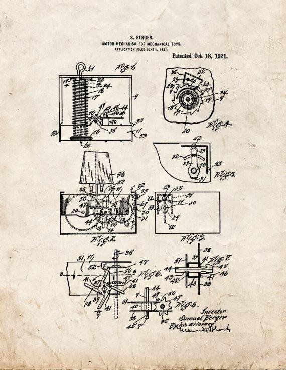 Patent Blueprint 1463 1 12 A4 Photo Print
