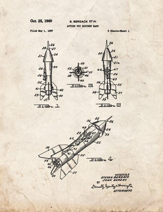 Patent Blueprint 1497 1 12 A4 Photo Print
