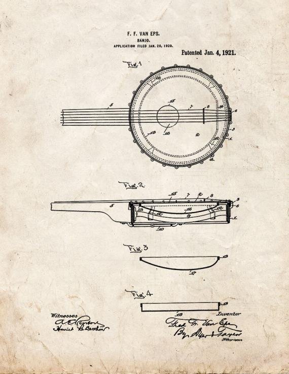 Patent Blueprint 1593 1 12 A4 Photo Print