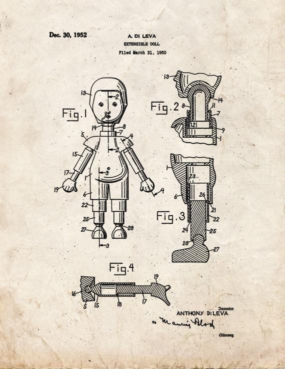Patent Blueprint 1607 1 12 A4 Photo Print