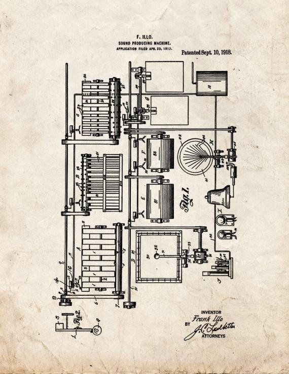 Patent Blueprint 1609 1 12 A4 Photo Print