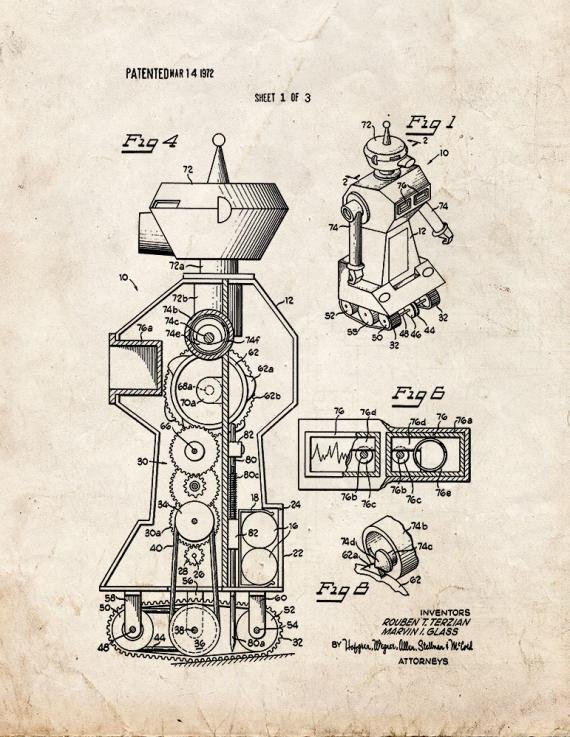 Patent Blueprint 1620 2 12 A4 Photo Print