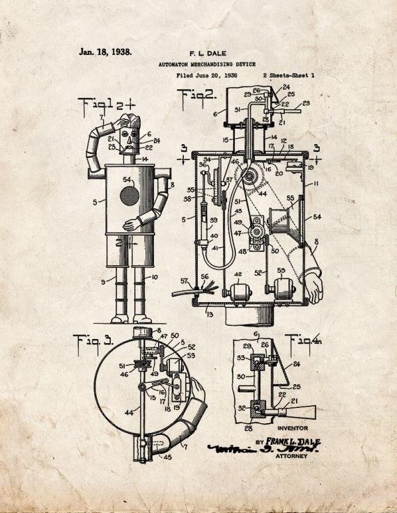 Patent Blueprint 1625 1 12 A4 Photo Print