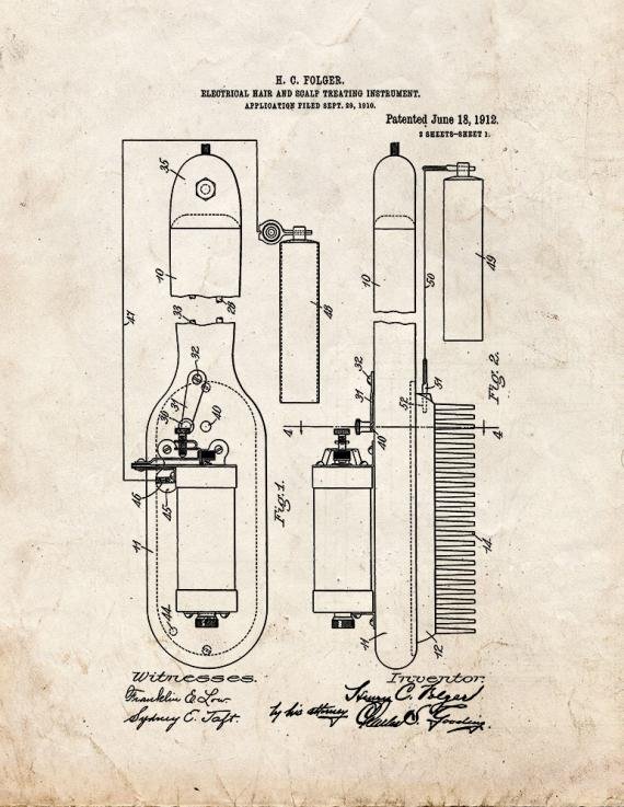 Patent Blueprint 1628 1 12 A4 Photo Print