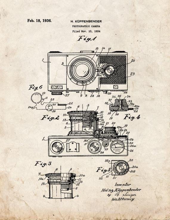 Patent Blueprint 1635 1 12 A4 Photo Print