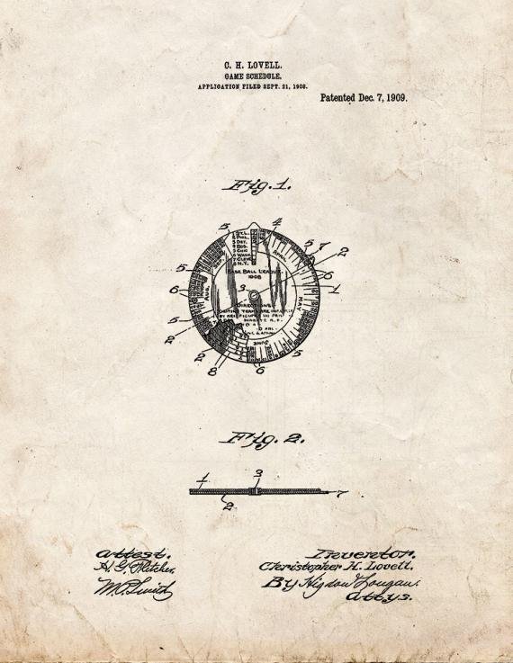 Patent Blueprint 1640 1 12 A4 Photo Print