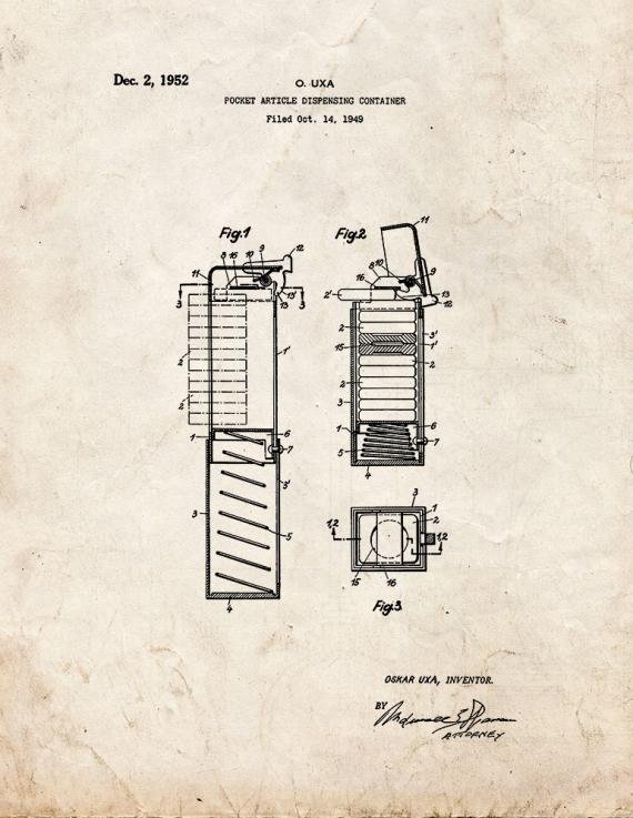Patent Blueprint 1667 1 12 A4 Photo Print
