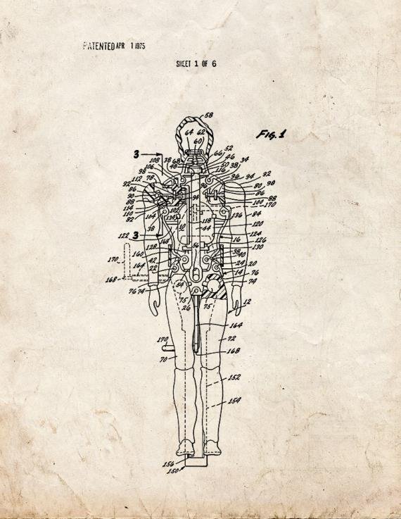 Patent Blueprint 1672 2 12 A4 Photo Print