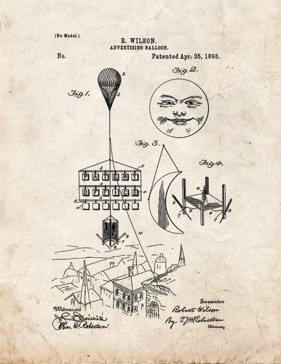 Patent Blueprint 1804 1 12 A4 Photo Print