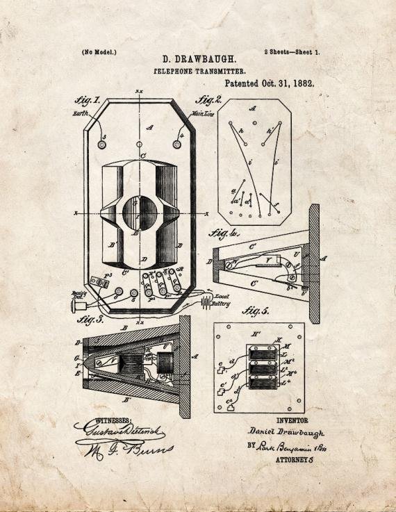 Patent Blueprint 1810 1 12 A4 Photo Print