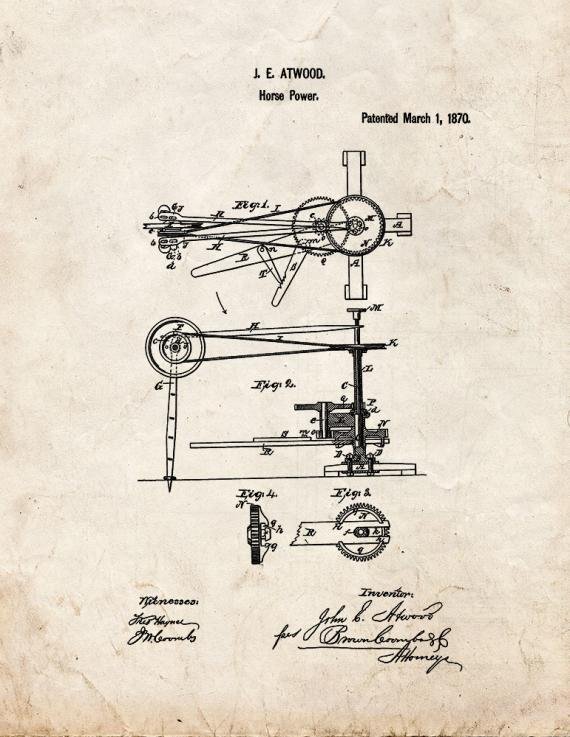 Patent Blueprint 1814 1 12 A4 Photo Print