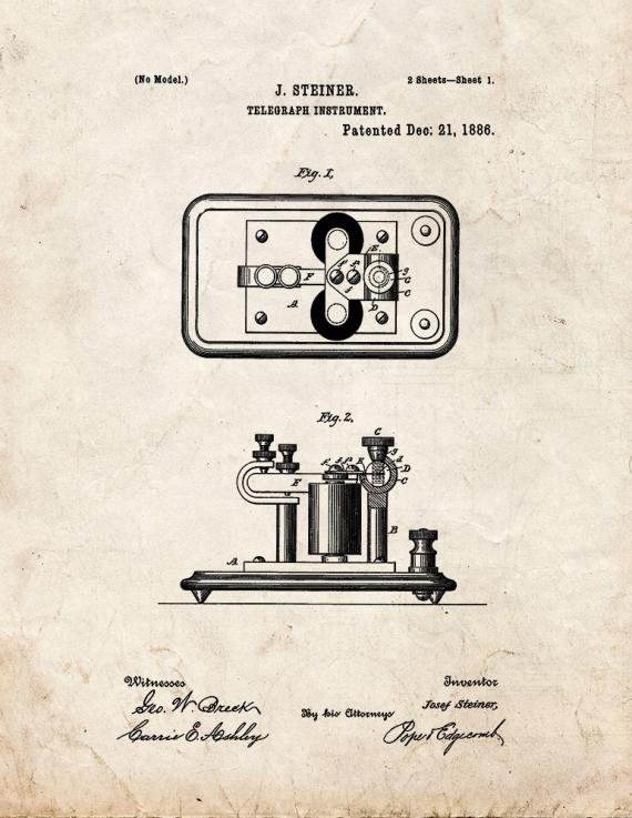Patent Blueprint 1826 1 12 A4 Photo Print