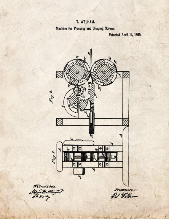 Patent Blueprint 1832 1 12 A4 Photo Print