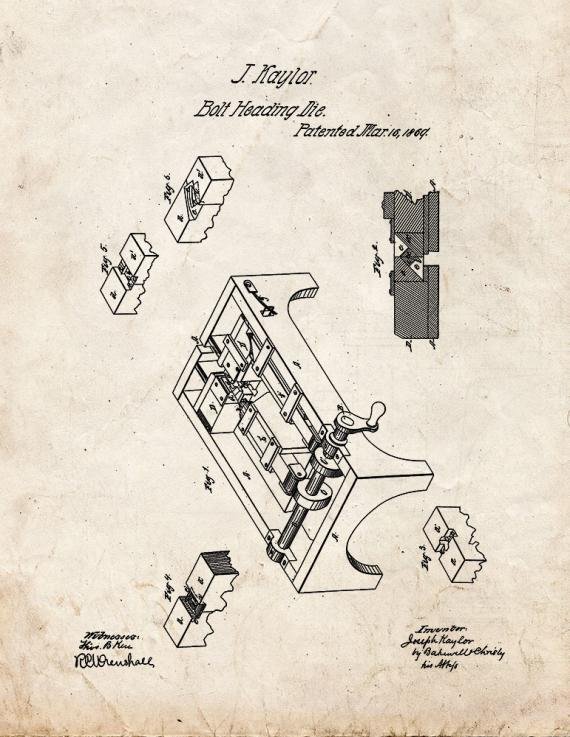 Patent Blueprint 1834 1 12 A4 Photo Print