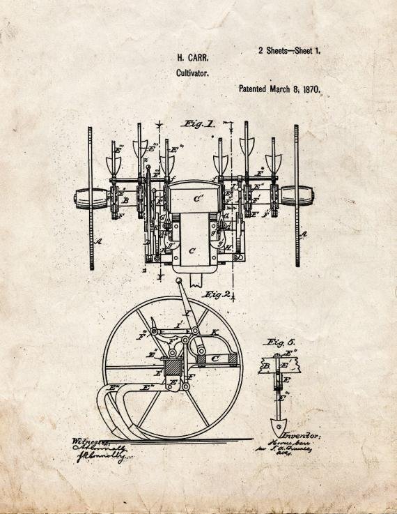 Patent Blueprint 1835 1 12 A4 Photo Print