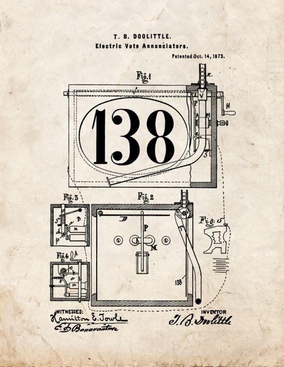 Patent Blueprint 1838 1 12 A4 Photo Print