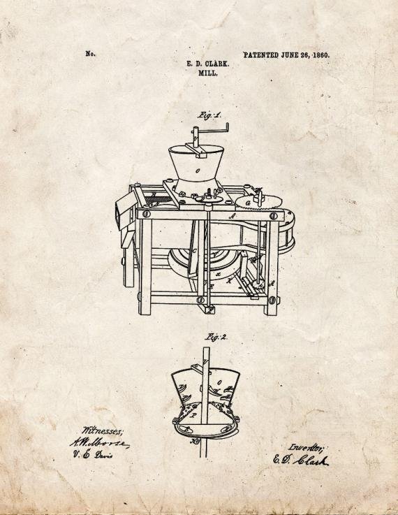 Patent Blueprint 1842 1 12 A4 Photo Print