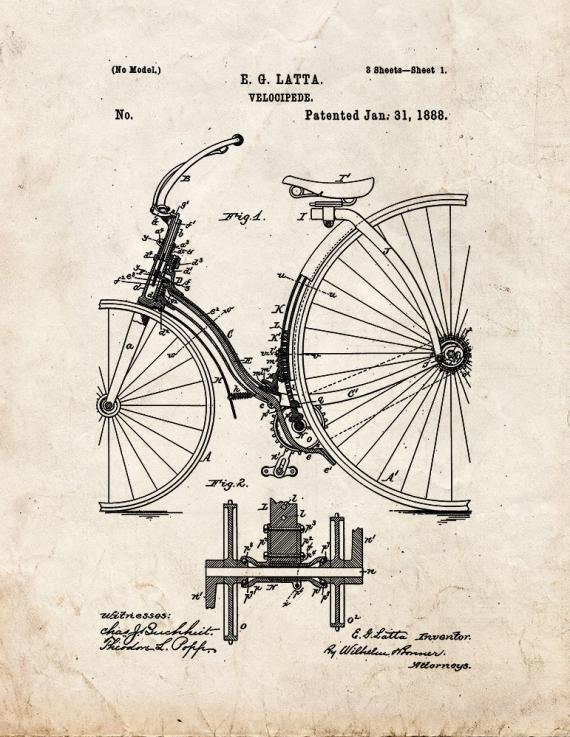 Patent Blueprint 1843 1 12 A4 Photo Print