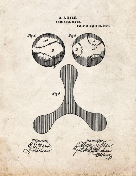 Patent Blueprint 1844 1 12 A4 Photo Print