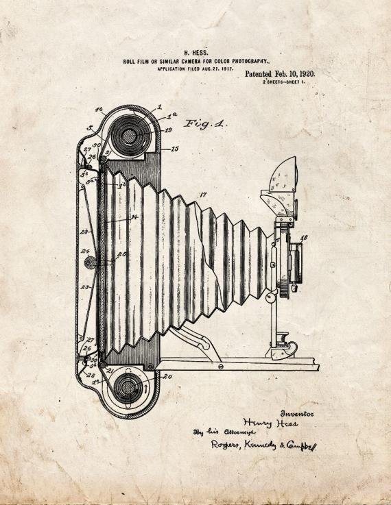 Patent Blueprint 186 1 12 A4 Photo Print