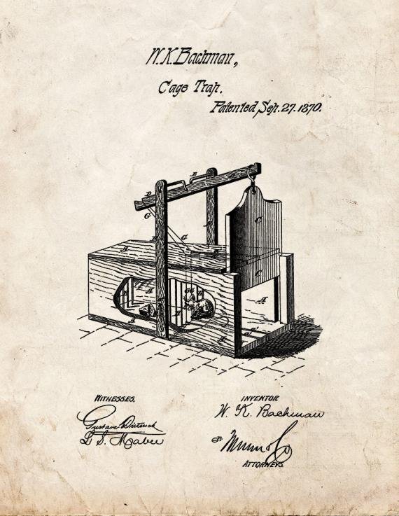 Patent Blueprint 1877 1 12 A4 Photo Print