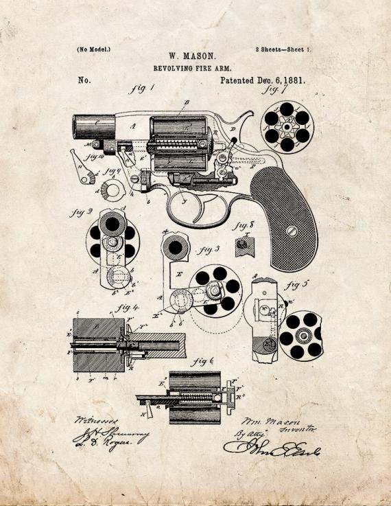 Patent Blueprint 1880 1 12 A4 Photo Print