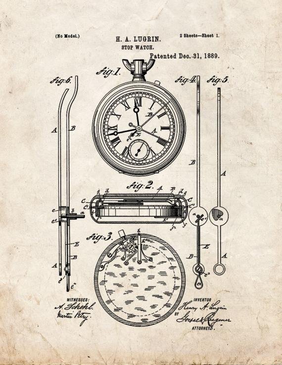 Patent Blueprint 1882 1 12 A4 Photo Print