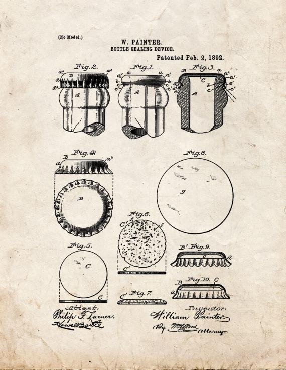 Patent Blueprint 1884 1 12 A4 Photo Print