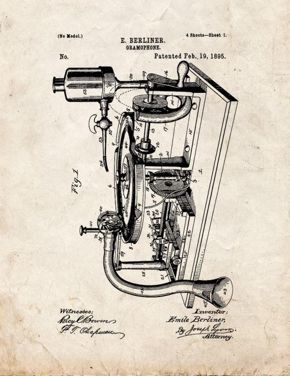 Patent Blueprint 1885 1 12 A4 Photo Print