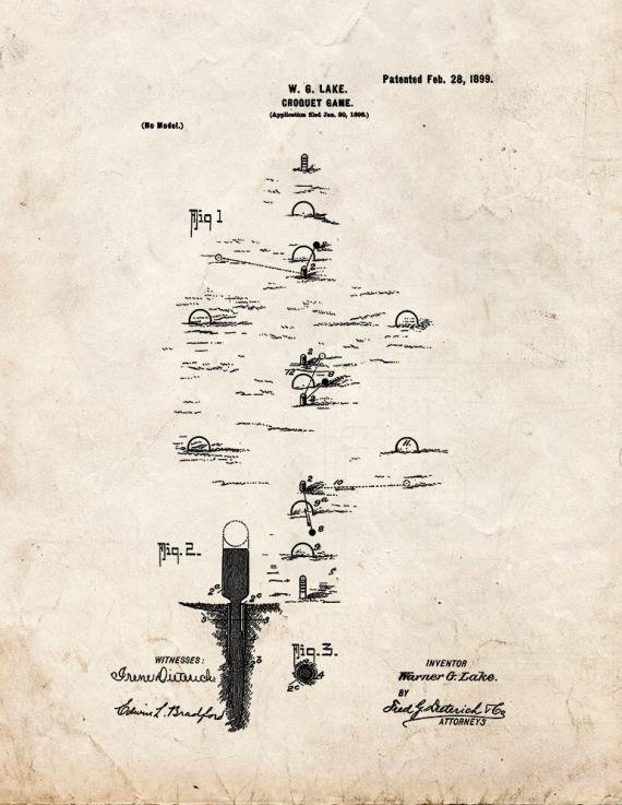 Patent Blueprint 1890 1 12 A4 Photo Print