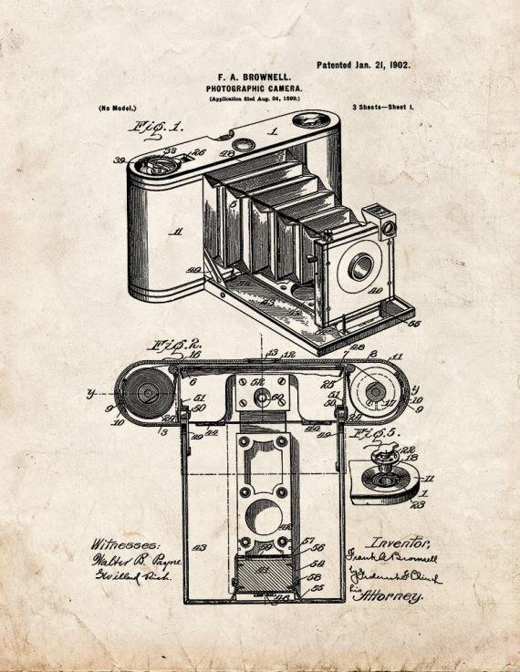 Patent Blueprint 1891 1 12 A4 Photo Print