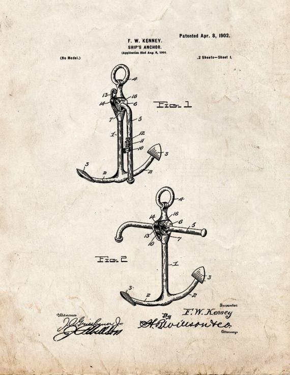 Patent Blueprint 1892 1 12 A4 Photo Print