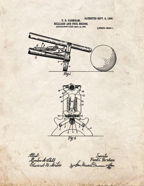 Patent Blueprint 1895 1 12 A4 Photo Print