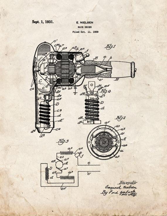 Patent Blueprint 1921 1 12 A4 Photo Print