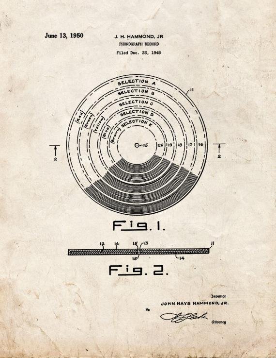 Patent Blueprint 1938 1 12 A4 Photo Print