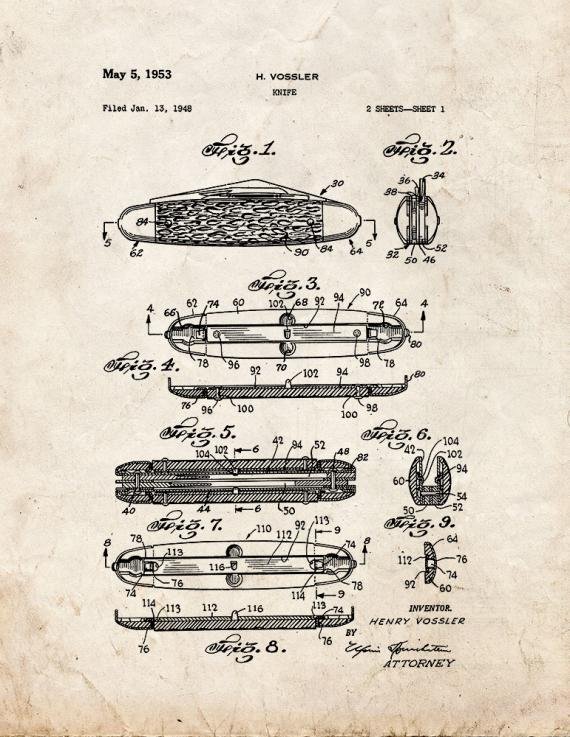 Patent Blueprint 1945 1 12 A4 Photo Print