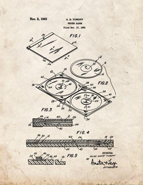 Patent Blueprint 1960 1 12 A4 Photo Print