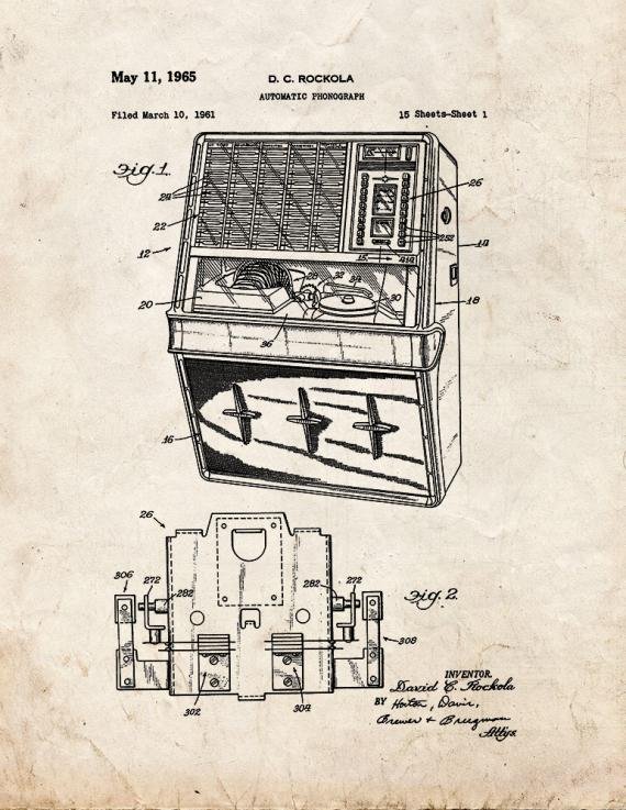 Patent Blueprint 1961 1 12 A4 Photo Print