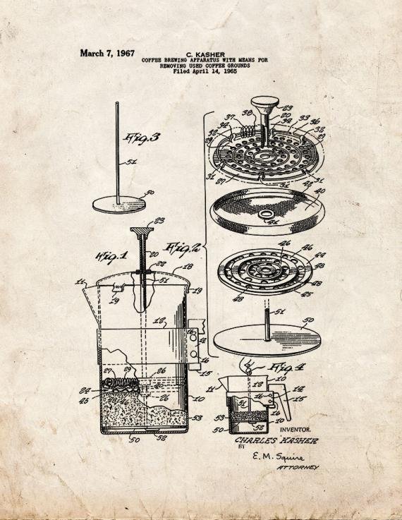 Patent Blueprint 1964 1 12 A4 Photo Print