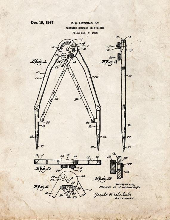 Patent Blueprint 1965 1 12 A4 Photo Print